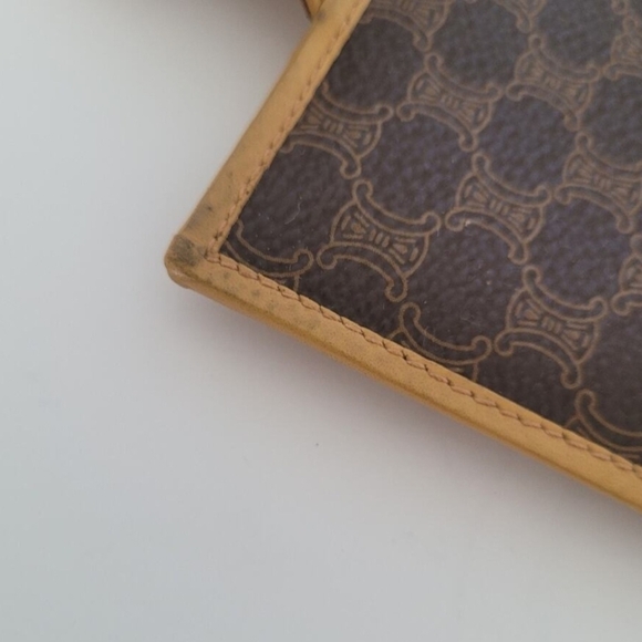 Celine Triomphe Macadam Vintage Canvas Leather Wallet Bifold Compact  (EUC) - Picture 12 of 12